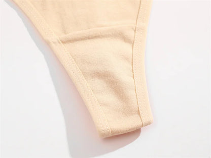 8PCS Women Cotton Thongs Sexy V Waist G-String Panties Seamless Soft Underwear for Women Solid Color Girls Intimates Lingerie