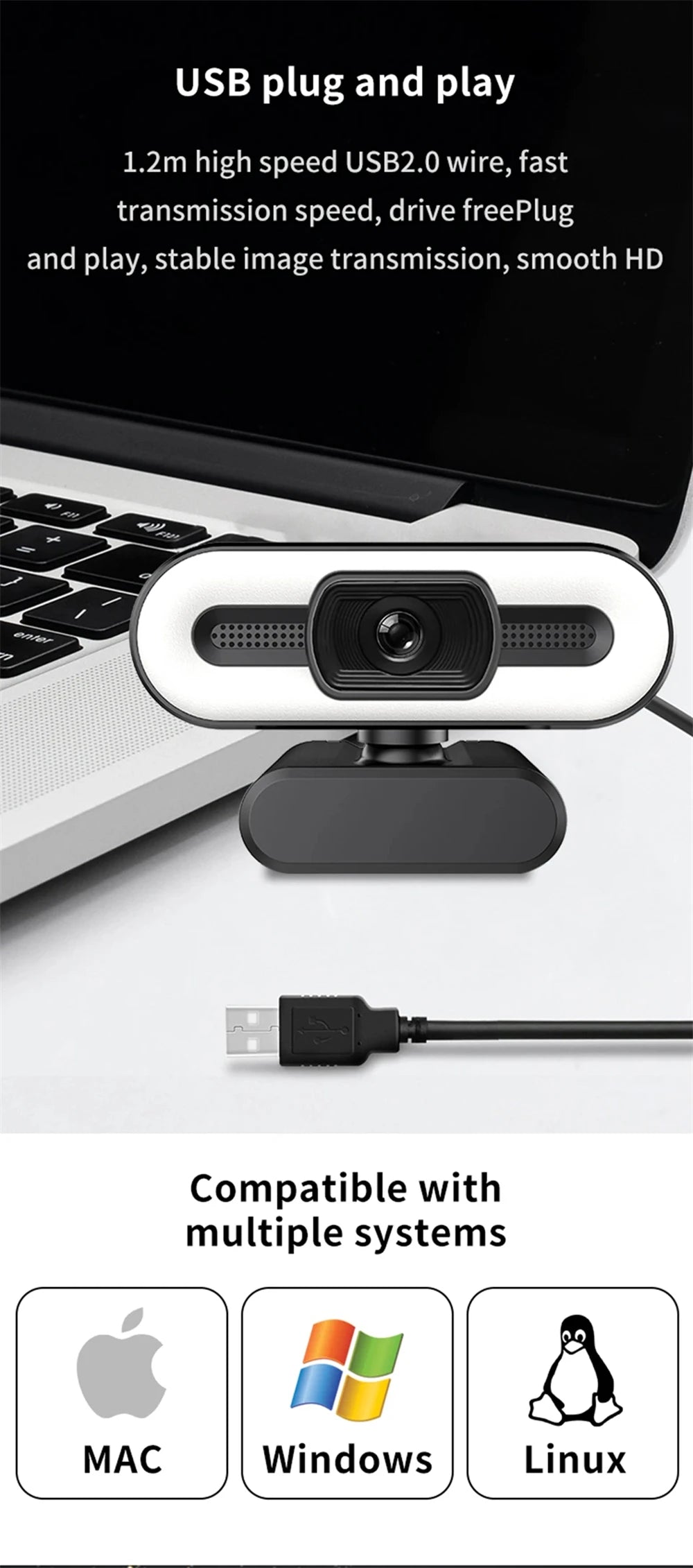 4k Rotatable 360° Webcam