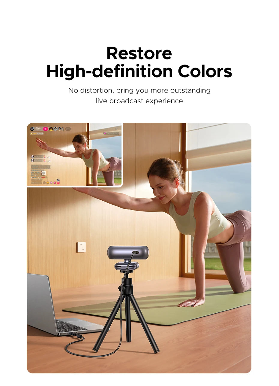 Full HD Webcam with Clear Audio Mic