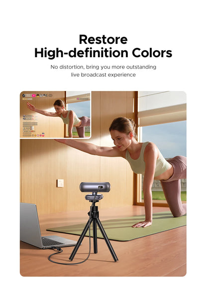 Full HD Webcam with Clear Audio Mic
