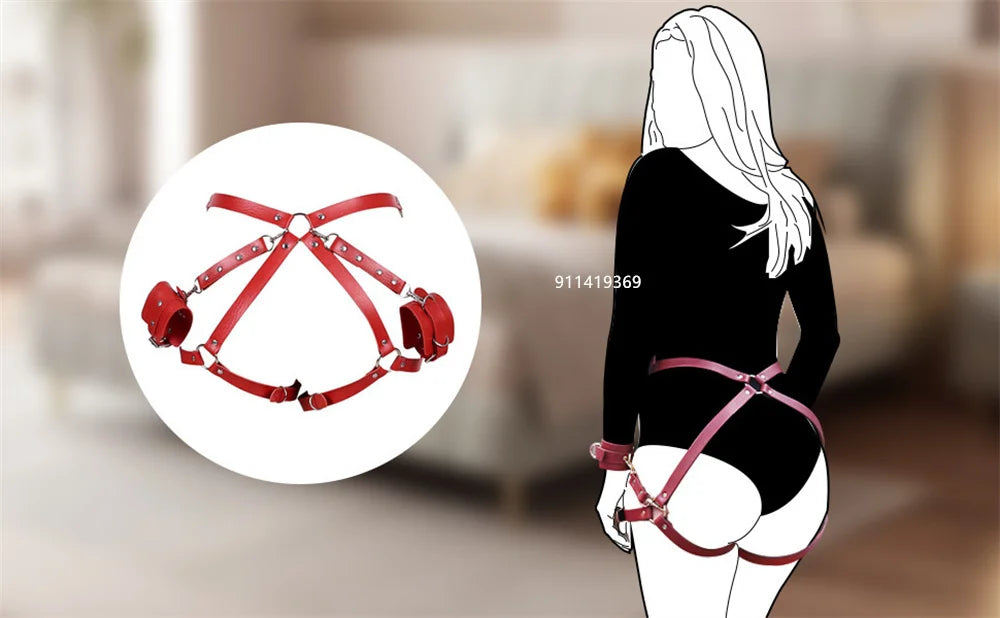 PU Leather Body Harness & Bondage Strap Kit