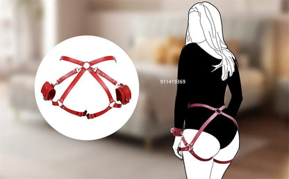 PU Leather Body Harness & Bondage Strap Kit