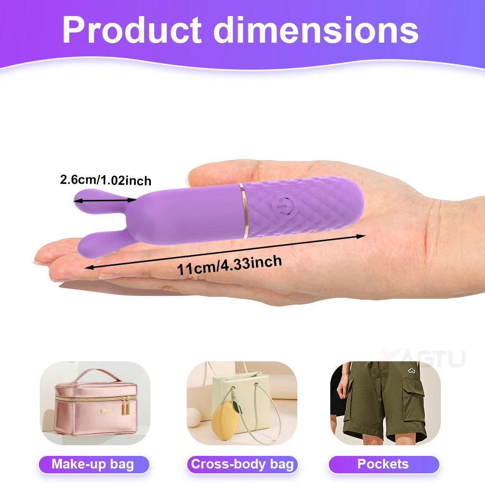Mini Bullet Vibrator for Women Beginner G-Spot Nipple Clitoris Stimulator 8 Fast Seconds to Orgasm Female Sex Toys for Adults