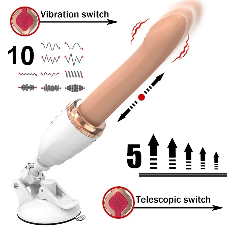 Telescopic Rotary Vibrator with Suction Cup