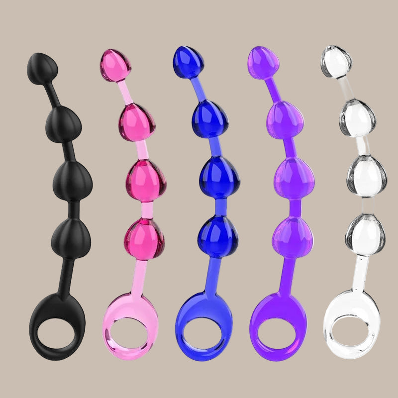 Anal Stimulator Ball Beads Butt Plug Masturbation Crystal Sex Toy for Beginners Man Women Couples Anus Masturbator  Massager