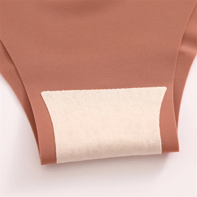 10PCS Seamless Women Panties V Waist Briefs Sexy Low Rise Underwear for Female Solid Color Ice Ultra Thin Breathable Lingere