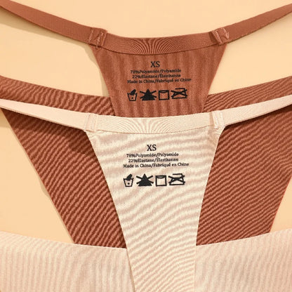 6Pcs/Set Women's Panties Sexy Solid Color High Elastic Thongs Low-Waist Comfortable Underwear Trendy Female Breathable G-string