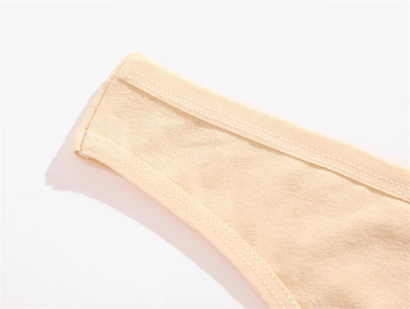 8PCS Women Cotton Thongs Sexy V Waist G-String Panties Seamless Soft Underwear for Women Solid Color Girls Intimates Lingerie