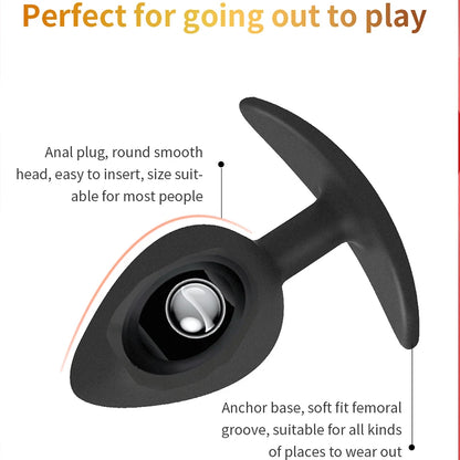 Rolling Bead Anal Plug Wearable Silicone Butt Plug Stimulation Anus Masturbator G-Spot Massage Dildo BDSM Sex Toys for Man Women