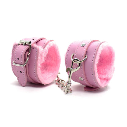 Plush-Lined Leather Wrist & Ankle Cuffs