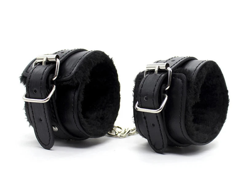 Plush-Lined Leather Wrist & Ankle Cuffs