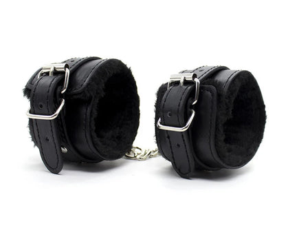 Plush-Lined Leather Wrist & Ankle Cuffs