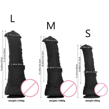 Black Horse Dildo Realistic Animal Dildo Silicone Penis for Man/Women Sex Toys Butt Plug Expander Masturbation Sex Tool Toy 18