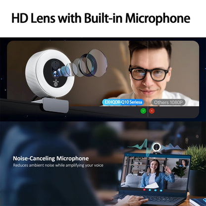 4K Streaming Ring Light Webcam