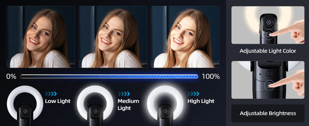 AI Autofocus 4K Webcam With Light