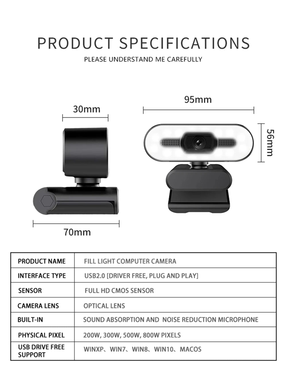 4k Rotatable 360° Webcam