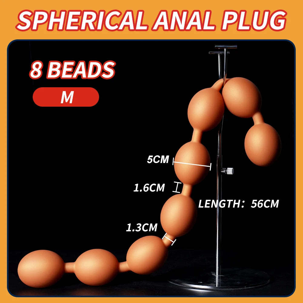 Extra-Long Soft Silicone Beaded Plug