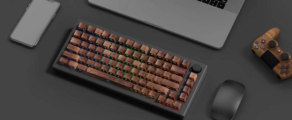 Wooden PBT Keycaps