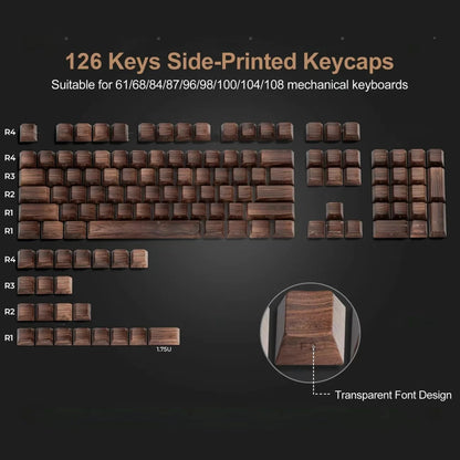 Stylish Wood Grain Mechanical Keycaps