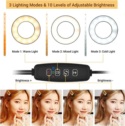 Flexible Phone Holder LED Light Tripod