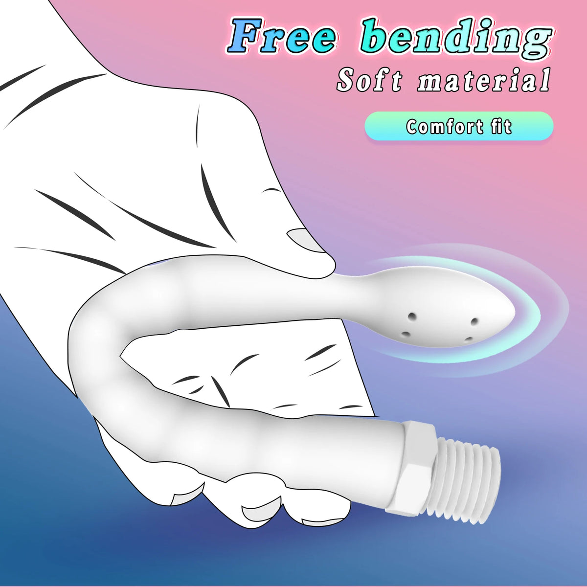 Soft Metal Hose Anal Intestinal Vaginal Cleaning Flushing Device Nozzle Enema Device Female Washing Device Sex Toy For Women Men