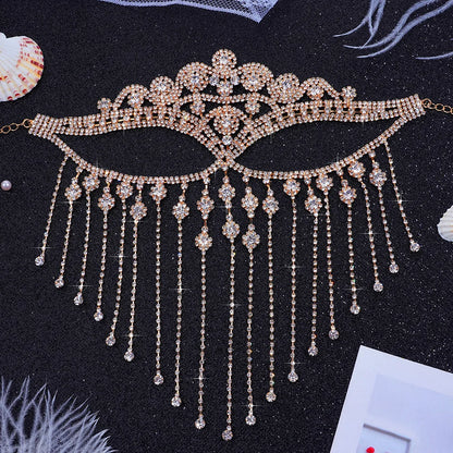 Crystal Tassel Masquerade Headwear Chain