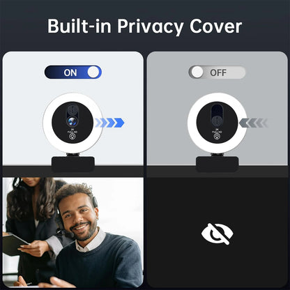 4K Streaming Ring Light Webcam
