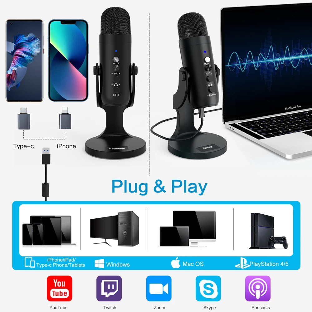 USB Studio Mic with Gain