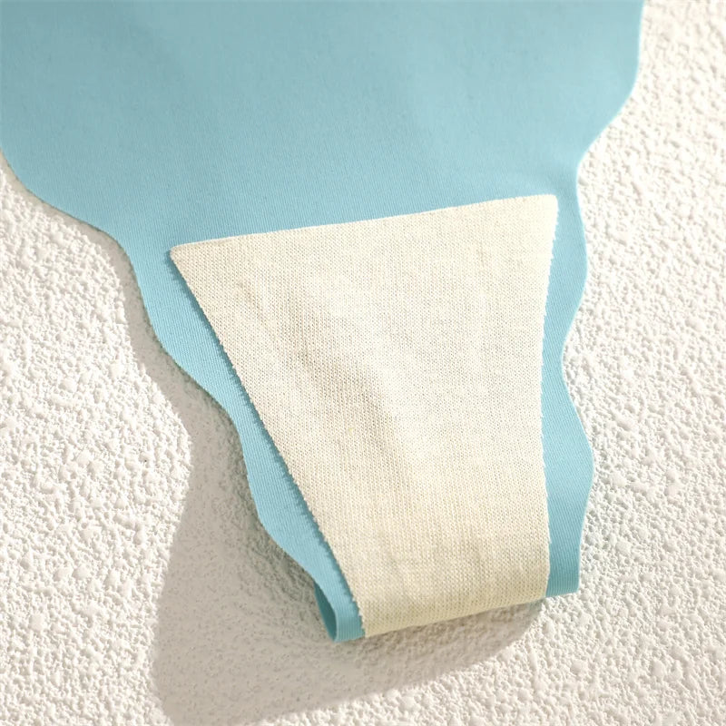 New 8Pcs/Set Women's Traceless Panties Soft Comfortable Thongs Sexy Solid Color Wavy Edge G-Strings Female Breathable Underpants