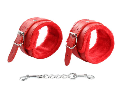 Plush-Lined Leather Wrist & Ankle Cuffs