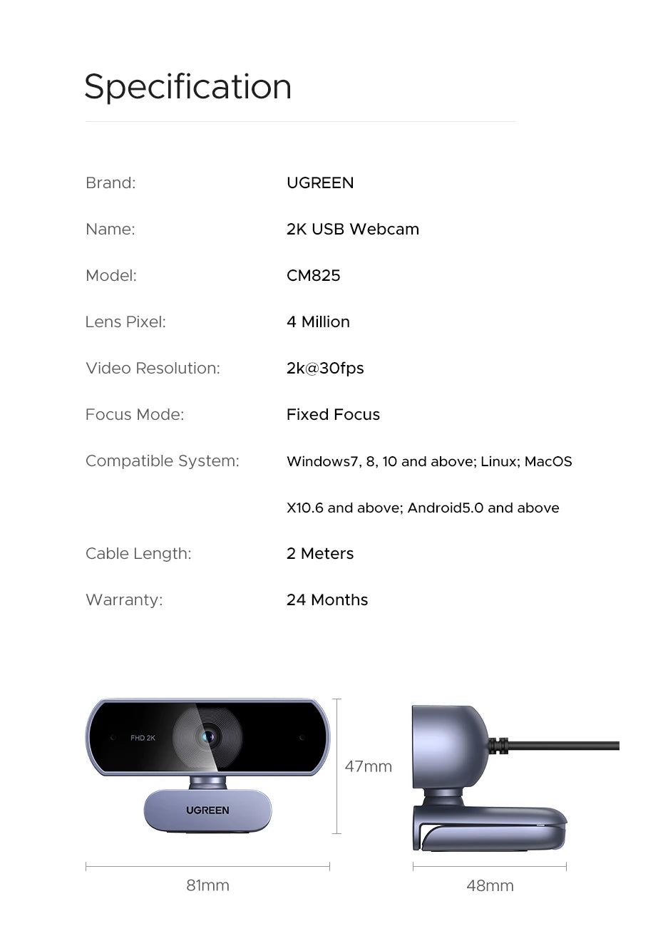 Full HD Webcam with Clear Audio Mic