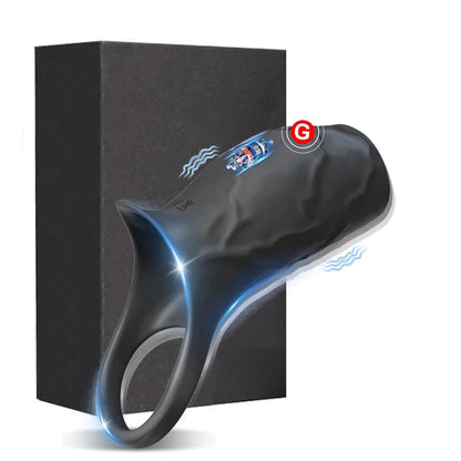 Vibrator Penis Sleeve Cock Ring Ejaculation Extender for Penis Testicles G Spot Stimulation Couples Adult Sex Toys for Men Women