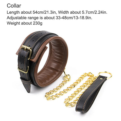 3-Piece Leather Collar, Wrist & Ankle Cuff Set