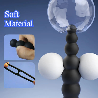 Thrusting Anal Beads Vibrator for Male Prostate Massager Penetrate Anal Sex Toy Butt Plug Masturbator for Gay Men Penis Ring