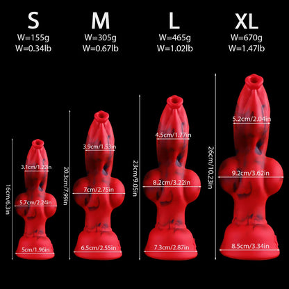 Wolf Dog Knot Fantasy Dildo — Liquid Silicone 4 Sizes