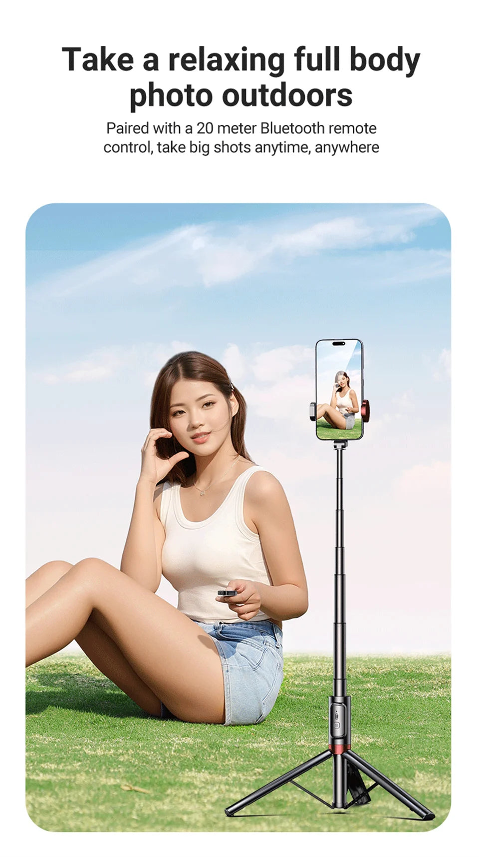 Foldable Selfie Stick With Tripod