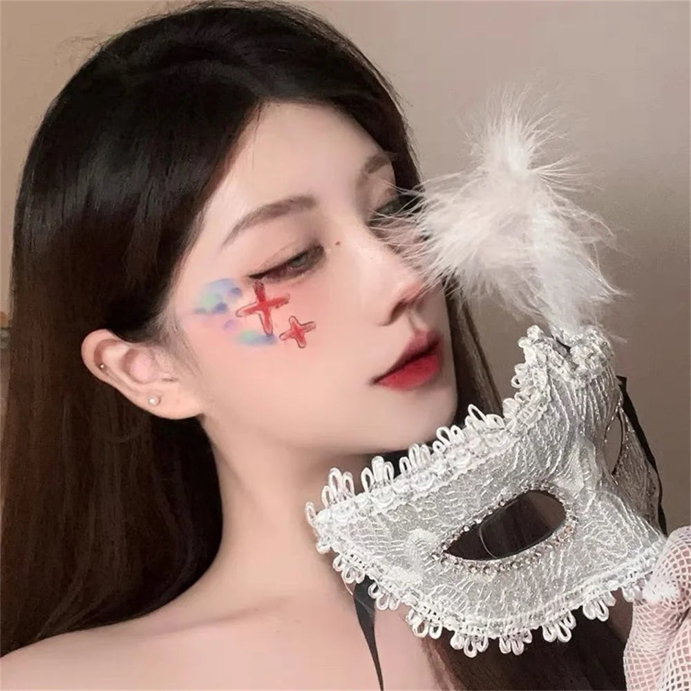 Luxury Lace & Feather Masquerade Mask