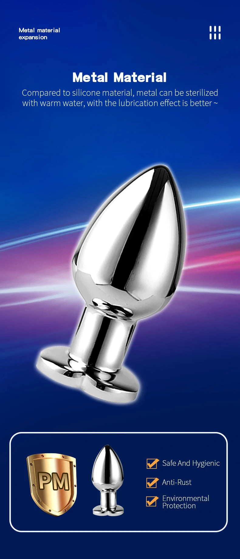 Smart Vibrating Metal LED Plug