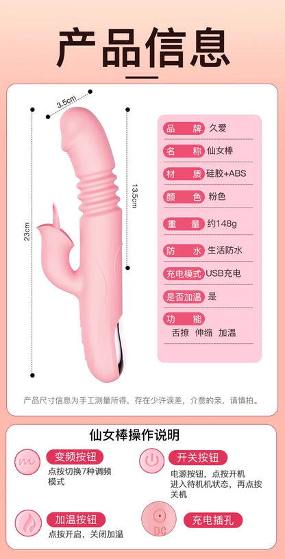 Multi-Function Telescopic Silicone Body Massager