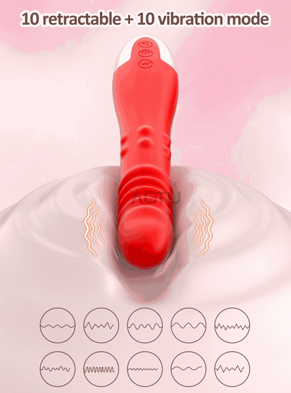 Thrusting Dildo Vibrator with Bracket Stand