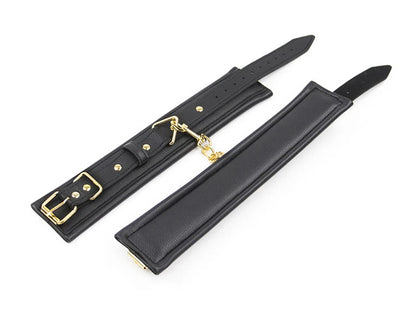 3-Piece Leather Collar, Wrist & Ankle Cuff Set