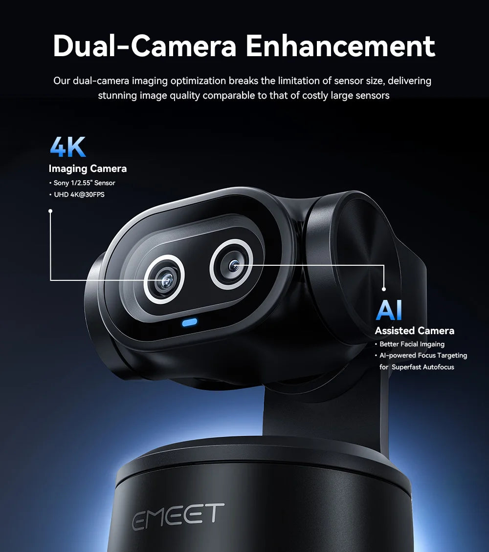 4K AI PTZ Mics & Privacy Mode Cam