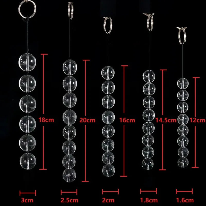 5 Sizes Glass Anal Beads Vaginal Balls Butt Plug Toy BDSM Massager Beads Inserted Plug Erotic Anal Bead Viabrator Accessories