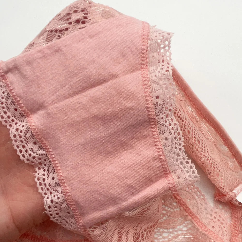 5 PCS/Set Mesh Briefs Big Size M-XL Lace Hollow Out Panties Sexy Transparent Underwear Low Rise Panties Girls Intimates Lingerie