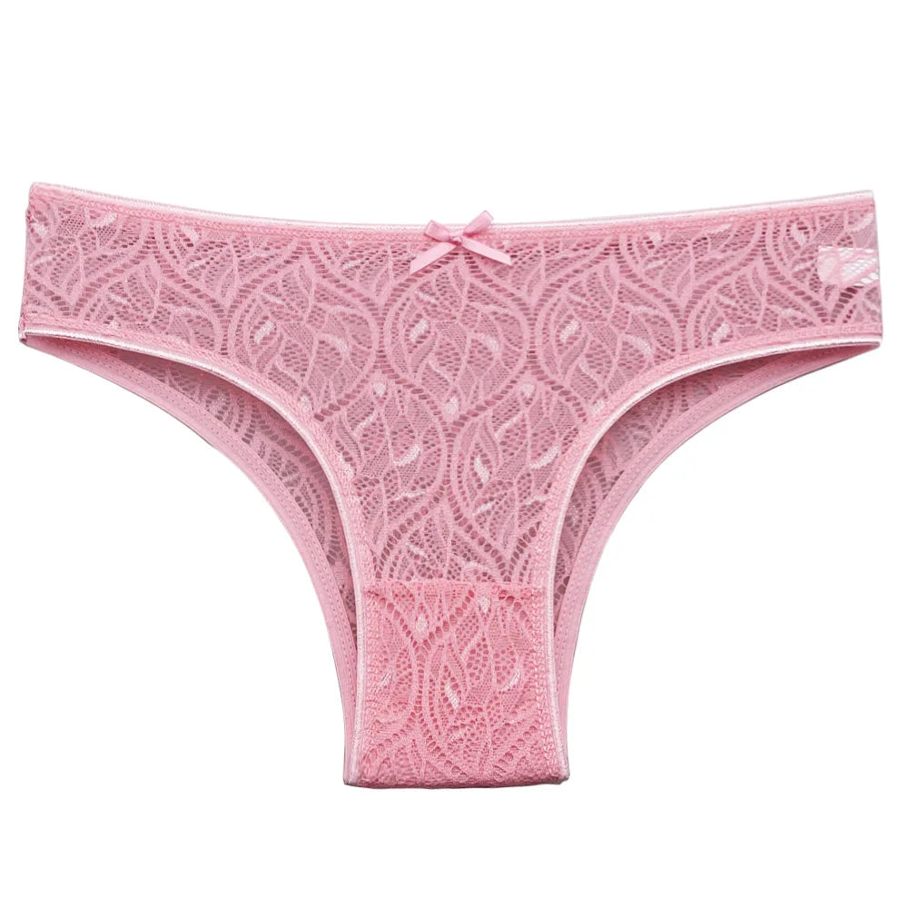 5 Pcs/Set Female Bikini Underwear Lace Briefs Women Transparent Panties Ladies Lingerie