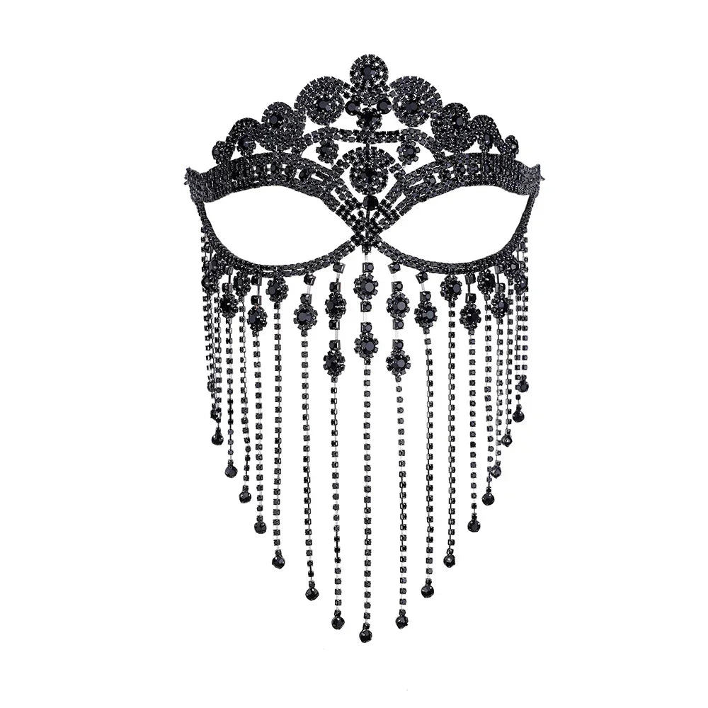 Crystal Tassel Masquerade Headwear Chain