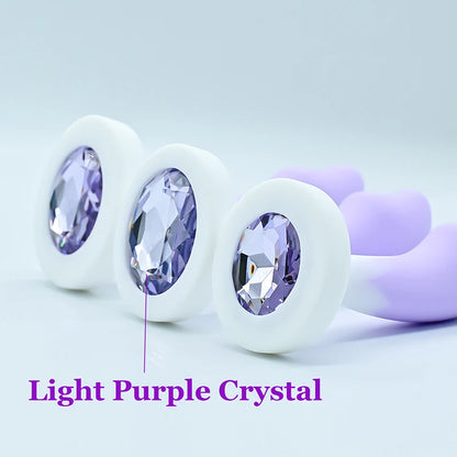 Crystal Jewel Silicone Anal Plug — 5 Elegant Colours