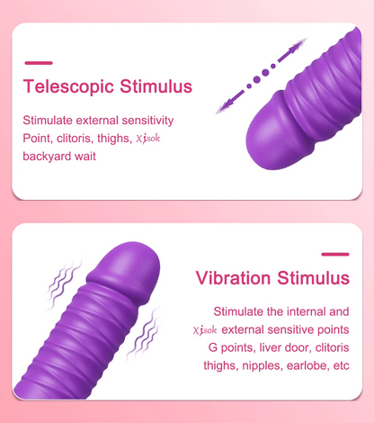 Thrusting Dildo Vibrator with Bracket Stand