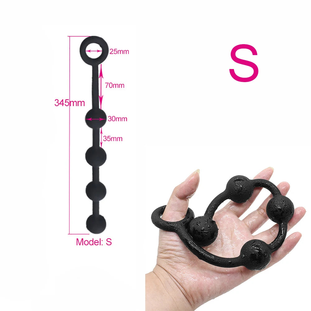 Huge 9 Ball Anal Plug Tail Sex Toys For Men Women Anal Dilator Soft Butt Plug with Tail Anal Beads Sex Party Erotic Toy Butplug