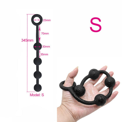 Huge 9 Ball Anal Plug Tail Sex Toys For Men Women Anal Dilator Soft Butt Plug with Tail Anal Beads Sex Party Erotic Toy Butplug